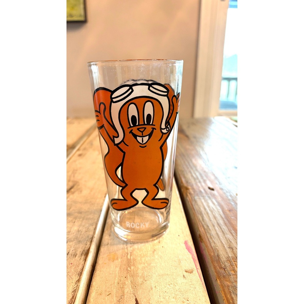 Vintage 1970s Pepsi Collector Series Rocky Cartoon Character Drinking Glass 6" - Picture 3 of 10